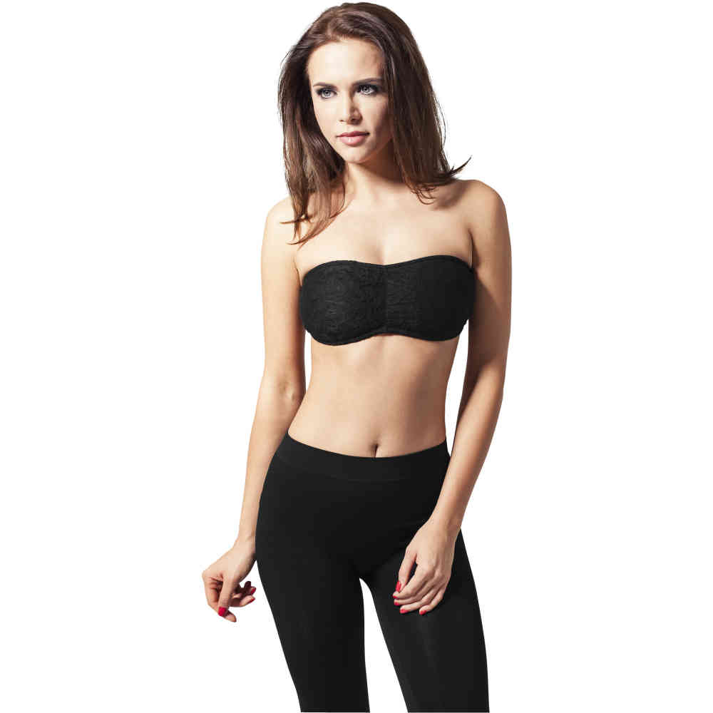 Urban Classics - Lace Bandeau top - Schwarz